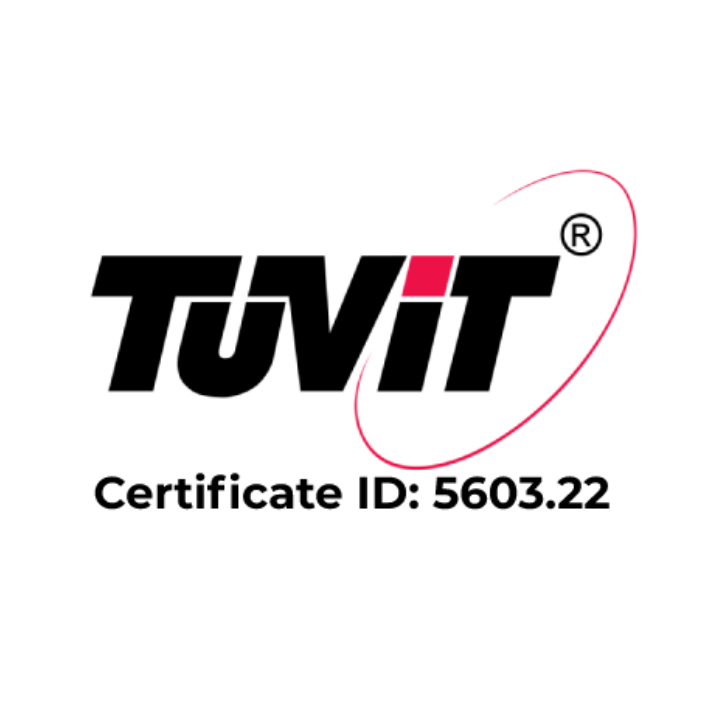 Das Bild zeigt die TÜV Zertifizierung der Doktor.de-App mit der Certificate ID: 5603.22
